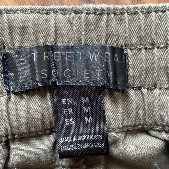 STREETWEAR Society Pants Army Green Pockets holes - Picture 5 of 6